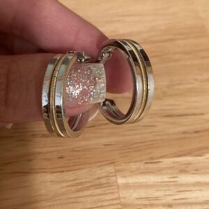 Gold and Silver Hoop Earrings